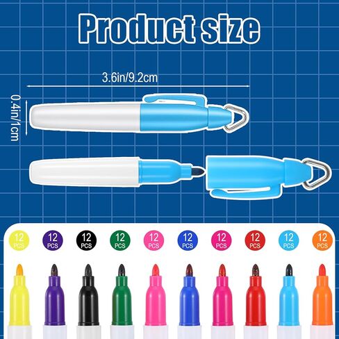 MAQUITA 120 Pcs Mini Permanent Markers for Nurses Badge Mini Markers with Golf Keychain Clips Golf Ball Point for Office Classroom Supplies in Kuwait