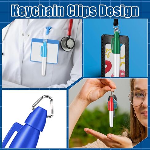 MAQUITA 120 Pcs Mini Permanent Markers for Nurses Badge Mini Markers with Golf Keychain Clips Golf Ball Point for Office Classroom Supplies in Kuwait