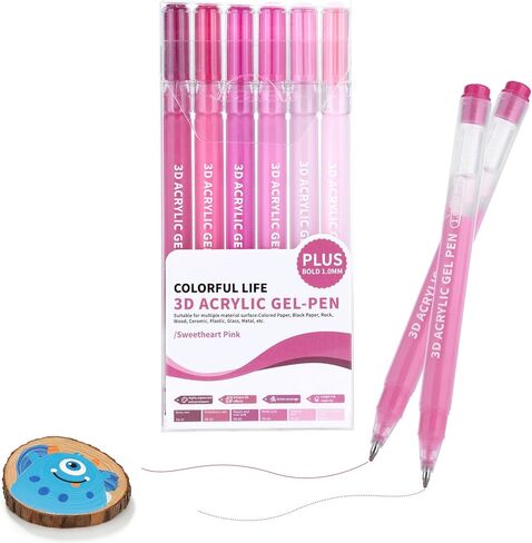 KEMYR 3D Acrylic Gel Pens,54 Colors Plus Inks Acrylic Paint Markers With 1.0 mm Bullet Tip Point, Acrylic Paint Pens for Black Paper,Rock Painting, Glass, Wood, Fabric,Cards,Scrapbook,DIY Art Crafts in Saudi Arabia