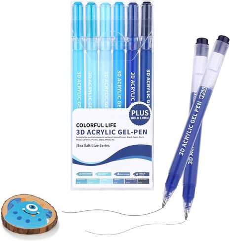 KEMYR 3D Acrylic Gel Pens,54 Colors Plus Inks Acrylic Paint Markers With 1.0 mm Bullet Tip Point, Acrylic Paint Pens for Black Paper,Rock Painting, Glass, Wood, Fabric,Cards,Scrapbook,DIY Art Crafts in Saudi Arabia
