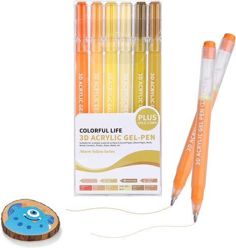 KEMYR 3D Acrylic Gel Pens,54 Colors Plus Inks Acrylic Paint Markers With 1.0 mm Bullet Tip Point, Acrylic Paint Pens for Black Paper,Rock Painting, Glass, Wood, Fabric,Cards,Scrapbook,DIY Art Crafts in Saudi Arabia