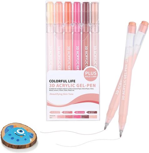 KEMYR 3D Acrylic Gel Pens,54 Colors Plus Inks Acrylic Paint Markers With 1.0 mm Bullet Tip Point, Acrylic Paint Pens for Black Paper,Rock Painting, Glass, Wood, Fabric,Cards,Scrapbook,DIY Art Crafts in Saudi Arabia