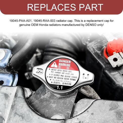 Radiator Cap, Cooling Radiator Cap, 19045-PAA-A01 19045-RAA-003 Anti-Heat Cover, Compatible with 1994-2006 Honda Accord 1992-2005 Civic 1997-2005 CRV 1995-2007 Odyssey 2003-2008 Pilot in Kuwait
