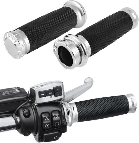 DREMIZER 1 Inch/25mm Motorcycle Handle Grips Handlebar Grips Cable Throttle Compatible with Harley Honda Yamaha Kawasaki Suzuki Dyna Sportster Street Glide 883 1200 in Kuwait
