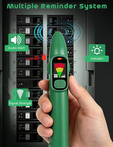 مجموعة أدوات البحث عن قاطع الدائرة الكهربائية SQECH، جهاز اختبار مخرج GFCI، كاشف NCV لتتبع الدائرة الكهربائية 90-135 فولت تيار متردد مع محول شاشة LCD مزدوج، حقيبة تخزين، مفك براغي in Kuwait