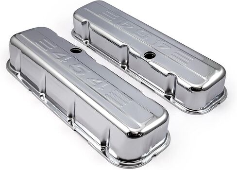 Speedmaster PCE314.1004.03 متوافق مع أغطية الصمامات الفولاذية Chevy BBC 454 Chrome "454 Stamped" - طويلة مع فتحة محيرة in Kuwait