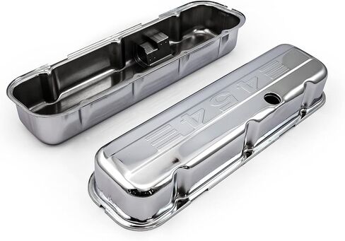 Speedmaster PCE314.1004.03 متوافق مع أغطية الصمامات الفولاذية Chevy BBC 454 Chrome "454 Stamped" - طويلة مع فتحة محيرة in Kuwait