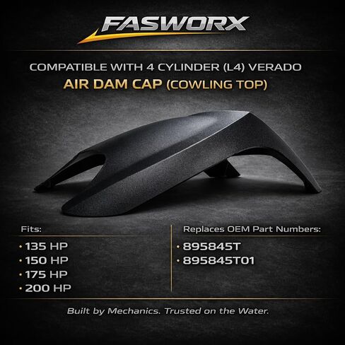 895845T Air Dam Cap Cowling for Mercury Mariner Verado L4 4-Cylinder Outboard Engines 135HP 150HP 175HP 200HP – Replaces OEM 895845T01 in Kuwait