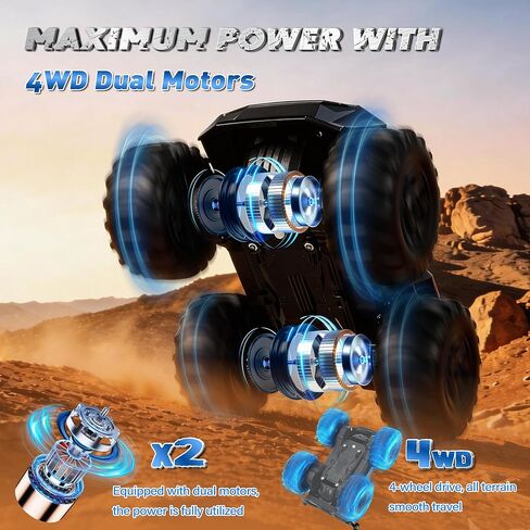FLYING STAR 1:16 RC Truck Remote Control Car, 4WD Waterproof Amphibious Vehicle for Pool, All-Terrain Pickup Monster Truck, 2.4GHz Remote Control, Toy Truck for Boys & Kids Ages 6+ Gift Present in Kuwait