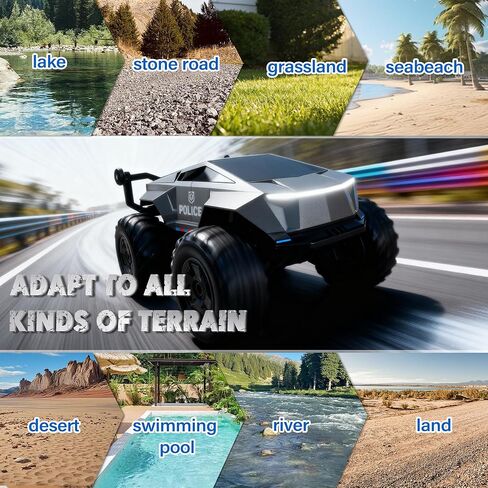 FLYING STAR 1:16 RC Truck Remote Control Car, 4WD Waterproof Amphibious Vehicle for Pool, All-Terrain Pickup Monster Truck, 2.4GHz Remote Control, Toy Truck for Boys & Kids Ages 6+ Gift Present in Kuwait