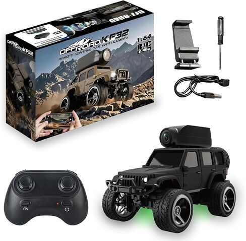 Mini RC Crawler، 1:64 Alloy RC Crawler مع كاميرا 480P، التحكم في تطبيق WiFi، استشعار الجاذبية، العرض التلقائي، التحكم في السرعة، الأضواء، فيديو الصور، مركبة صغيرة 2.4 جيجا هرتز للمراهقين البالغين (أصفر) in Kuwait