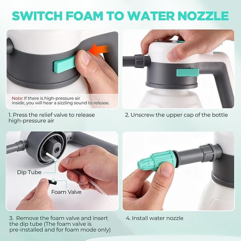 HAUSHOF 61 fl oz Electric Foam Sprayer, USB Rechargeable with 11 fl oz Car Wash Liquid, Cordless Automatic Pressurized Foam Sprayer for Car Washing, Auto Detailing, Home & Garden in Saudi Arabia