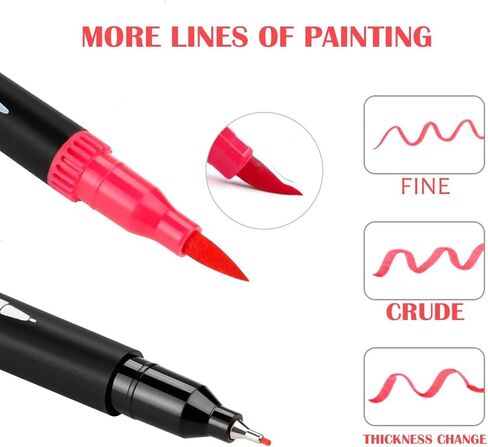 72 Colors Dual Tip Brush Pen Markers Set | Flexible Brush & Fine Point Art Markers for Adult Coloring, Calligraphy, Hand Lettering，Illustration, Sketching | Gift Box in Kuwait