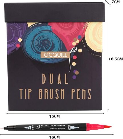 72 Colors Dual Tip Brush Pen Markers Set | Flexible Brush & Fine Point Art Markers for Adult Coloring, Calligraphy, Hand Lettering，Illustration, Sketching | Gift Box in Kuwait