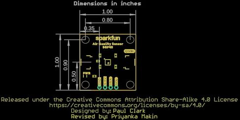 مستشعر جودة الهواء SparkFun - SGP40 (Qwiic) - قياس جودة الهواء في غرفتك أو منزلك مستشعر MOX (أكسيد المعدن) يكتشف المركبات العضوية المتطايرة (VOCs) - نطاق جهد التشغيل 1.7 فولت - 3.6 فولت in Kuwait