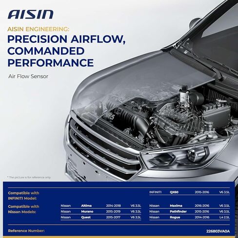 AISIN AFTERMARKET MAFN-00244 Mass Air Flow (MAF) Sensor - Compatible with Nissan Altima 2014-2018, Rogue 2014-2016, Maxima 2016, Murano 2015-2019, Pathfinder 2015-2016, Infiniti QX60 2015-2016 in Kuwait