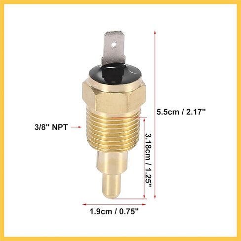 Universal Engine Cooling Fan Temperature Thermo Sensor Switch 3/8" NPT 190 Degree on 175 Degree Off Auto Replacement Parts in Kuwait