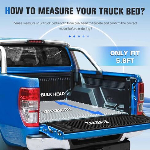 ILONPA 5 Ft(60'') Hard Tri-Fold Truck Bed Tonneau Cover for Toyota Tacoma 2016-2025 Fiberglass and Waterproof Bed，fit Fleetside/Styleside only in Kuwait