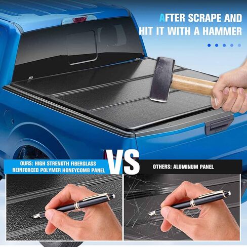 ILONPA 5 Ft(60'') Hard Tri-Fold Truck Bed Tonneau Cover for Toyota Tacoma 2016-2025 Fiberglass and Waterproof Bed，fit Fleetside/Styleside only in Kuwait