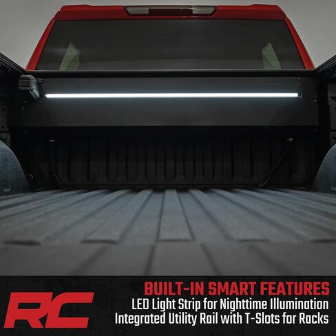 Rough Country Powered Retractable Bed Cover for Chevy Silverado & GMC Sierra 1500 (2019-2026) - Fits 5'10 Bed - Electric Aluminum Tonneau Cover with Key Fob Control in Kuwait