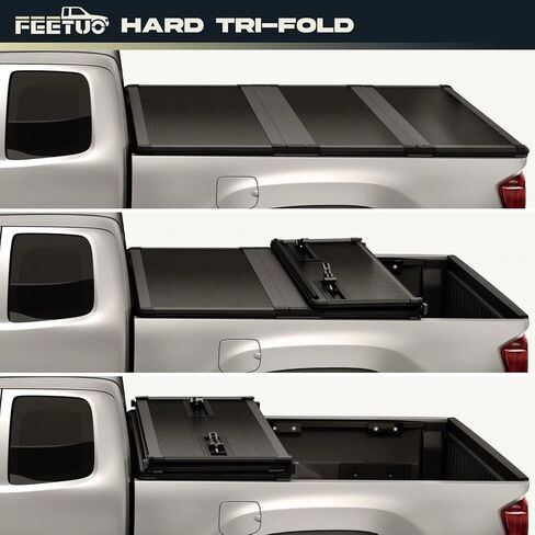 FRP Hard Tri-Fold Tonneau Cover Truck Bed for 2022-2026 Tundra with 5.5FT / 66.7" Bed w/OE Rail System in Saudi Arabia
