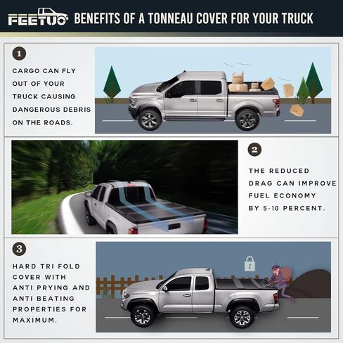 FRP Hard Tri-Fold Tonneau Cover Truck Bed for 2022-2026 Tundra with 5.5FT / 66.7" Bed w/OE Rail System in Saudi Arabia