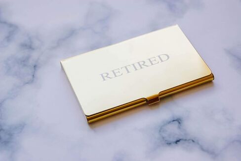 RXBC2011 Retired Business Cards Funny Retirement Gift (Pack of 50 White Cards/With Gold Mirror Stainless Steel Case) For Retired Men Women Coworkers Employees Boss Friend Colleague in Kuwait