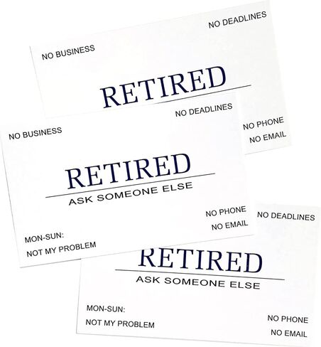 RXBC2011 Retired Business Cards Funny Retirement Gift (Pack of 50 White Cards/With Gold Mirror Stainless Steel Case) For Retired Men Women Coworkers Employees Boss Friend Colleague in Kuwait