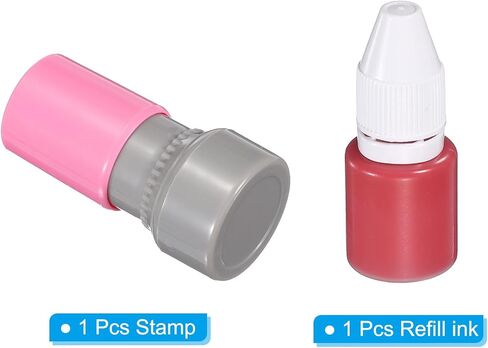 PATIKIL Self Inking Number Stamps, 20mm Numeral with Ring 1 Digital Stamps with Refill Red Ink for Notebook Scrapbooking DIY Craft Price Marking Math Learning Office Use, Pink Shell in Kuwait