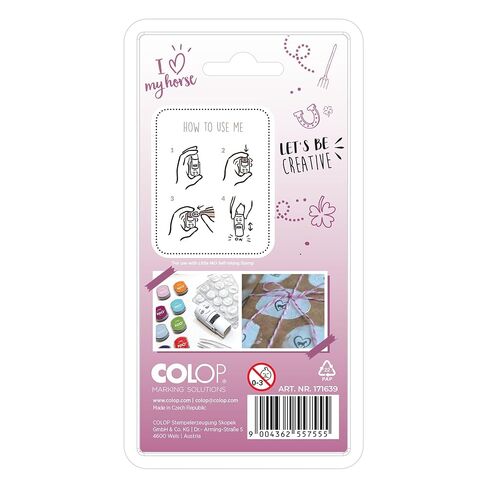 COLOP Little NIO - مجموعة طوابع يومية تحت عنوان الخيول - 10 تصميمات قابلة للتبديل للمخططين والمجلات النقطية - متوافقة مع مجموعة تصميم Little NIO Journalling للمبتدئين (تباع بشكل منفصل) in Kuwait