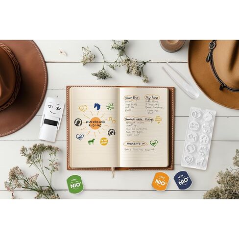 COLOP Little NIO - مجموعة طوابع يومية تحت عنوان الخيول - 10 تصميمات قابلة للتبديل للمخططين والمجلات النقطية - متوافقة مع مجموعة تصميم Little NIO Journalling للمبتدئين (تباع بشكل منفصل) in Kuwait