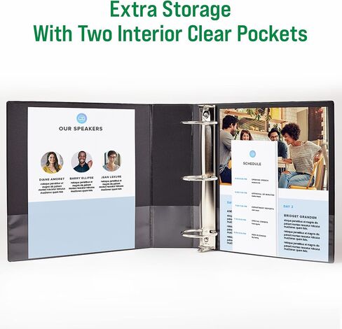 3 مجلدات حلقية من Office Essentials Economy View، 3 حلقات دائرية، عمود فقري 3.5 بوصة، سعة 460 ورقة، مجلدات بيضاء (4 عبوات من 03148) in Kuwait