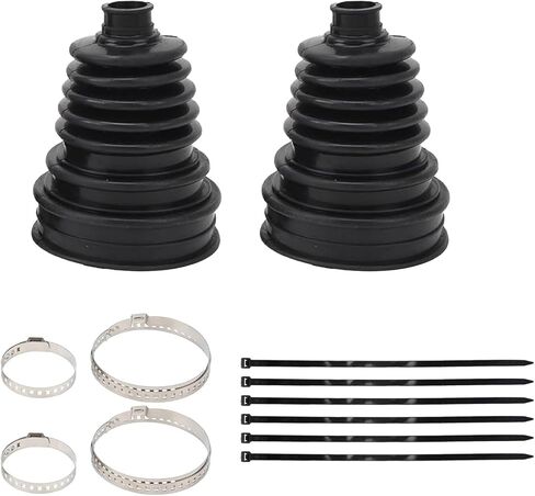 2PCS CV Boot with 4 Stainless Steel Clamps & 6 Cable Ties,Waterproof & Dustproof CV Axle Boot Repair Kit for Protect Axle,Universal CV Joint Boot Fits for Most Cars (Black) in Saudi Arabia