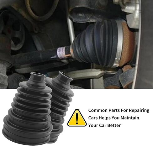 2PCS CV Boot with 4 Stainless Steel Clamps & 6 Cable Ties,Waterproof & Dustproof CV Axle Boot Repair Kit for Protect Axle,Universal CV Joint Boot Fits for Most Cars (Black) in Saudi Arabia