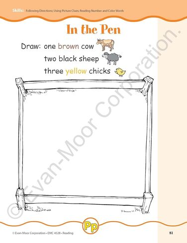 Evan-Moor Skill Sharpeners Reading Workbook, Kindergarten, Vocabulary, Comprehension, Phonics, Word Family, Sequencing, Beginning Sounds, Matching Words and Pictures, Cut and Paste, Homeschool in Kuwait