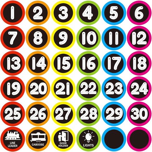 Line up Spots for Classroom Floor Stickers - 36Pcs Number Spot Stickers for Classroom Lining up Dots Numbers for Back to School Kindergarten Preschool Supplies (Bright) in Kuwait