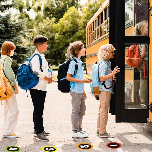 Line up Spots for Classroom Floor Stickers - 36Pcs Number Spot Stickers for Classroom Lining up Dots Numbers for Back to School Kindergarten Preschool Supplies (Bright) in Kuwait