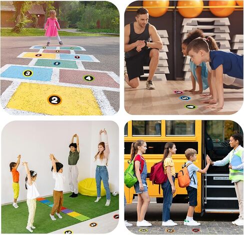 Line up Spots for Classroom Floor Stickers - 36Pcs Number Spot Stickers for Classroom Lining up Dots Numbers for Back to School Kindergarten Preschool Supplies (Bright) in Kuwait