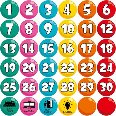 Line up Spots for Classroom Floor Stickers - 36Pcs Number Spot Stickers for Classroom Lining up Dots Numbers for Back to School Kindergarten Preschool Supplies (Bright) in Kuwait