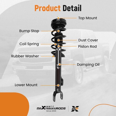 maXpeedingrods 2Pc RWD Front Struts for Chrysler 300 2011-2023 Dodge Challenger 2011, 572665 Shock Absorber Complete Struts with Coil Spring Assembly in Kuwait