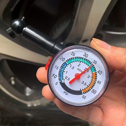 مقياس ضغط الإطارات الميكانيكي عالي الدقة - أداة مزدوجة النطاق PET للخدمة الشاقة (PSI/KPa) للسيارة والشاحنات والمركبات ATV - مقياس تضخم إطارات العجلات سهل القراءة in Kuwait