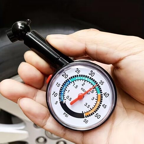 مقياس ضغط الإطارات الميكانيكي عالي الدقة - أداة مزدوجة النطاق PET للخدمة الشاقة (PSI/KPa) للسيارة والشاحنات والمركبات ATV - مقياس تضخم إطارات العجلات سهل القراءة in Kuwait