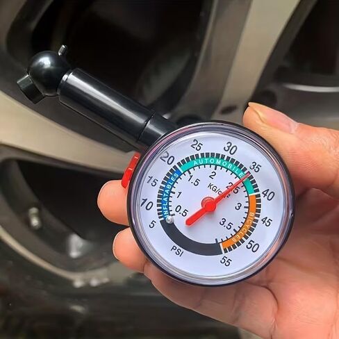 مقياس ضغط الإطارات الميكانيكي عالي الدقة - أداة مزدوجة النطاق PET للخدمة الشاقة (PSI/KPa) للسيارة والشاحنات والمركبات ATV - مقياس تضخم إطارات العجلات سهل القراءة in Kuwait