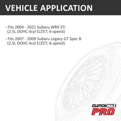 طقم القابض ClutchMaxPRO Performance Stage 2 مع دولاب الموازنة Chromoly متوافق مع 2004-2021 Subaru WRX STi EJ257 6 سرعات 2007-2009 Legacy GT SPEC B EJ255 2.5L (CP15025HDLSF-ST2) in Kuwait