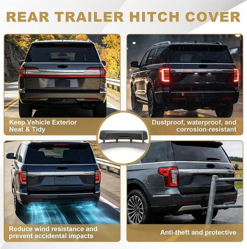 غطاء وصلة وصلة المقطورة للمصد الخلفي من PartsFlow متوافق مع 2018 2019 2020 2021 Ford Expedition أغطية وصلة السحب JL1Z17F000APTM FO1129104 in Kuwait