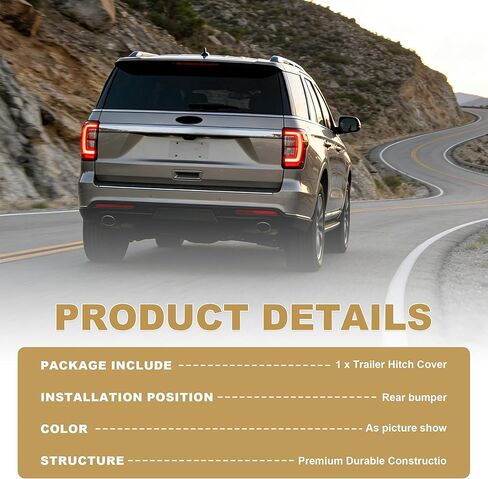 غطاء وصلة وصلة المقطورة للمصد الخلفي من PartsFlow متوافق مع 2018 2019 2020 2021 Ford Expedition أغطية وصلة السحب JL1Z17F000APTM FO1129104 in Kuwait