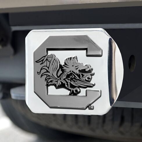 FANMATS 15046 South Carolina Gamecocks Chrome Metal Hitch Cover with Chrome Metal 3D Emblem in Kuwait
