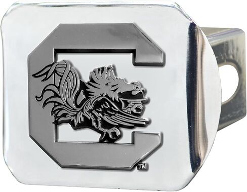 FANMATS 15046 South Carolina Gamecocks Chrome Metal Hitch Cover with Chrome Metal 3D Emblem in Kuwait