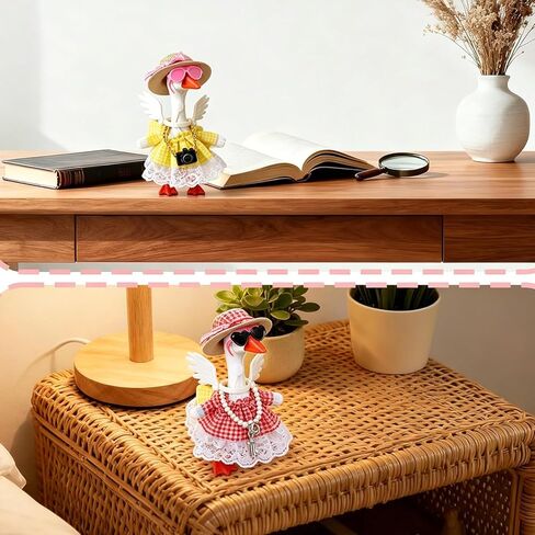 5 Sets 7 Inch Mini Desk Goose Outfits, Mini Desk Goose Clothes Headwear Hats Sunglasses Accessories Costumes for Magnetic Porch Geese Key Holder Table Decor (Figure Not Included) in Saudi Arabia