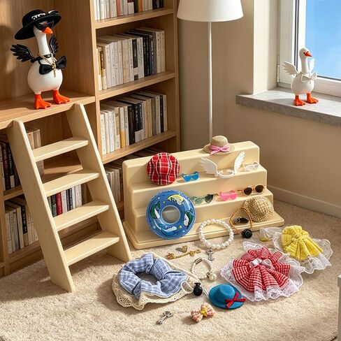 5 Sets 7 Inch Mini Desk Goose Outfits, Mini Desk Goose Clothes Headwear Hats Sunglasses Accessories Costumes for Magnetic Porch Geese Key Holder Table Decor (Figure Not Included) in Saudi Arabia